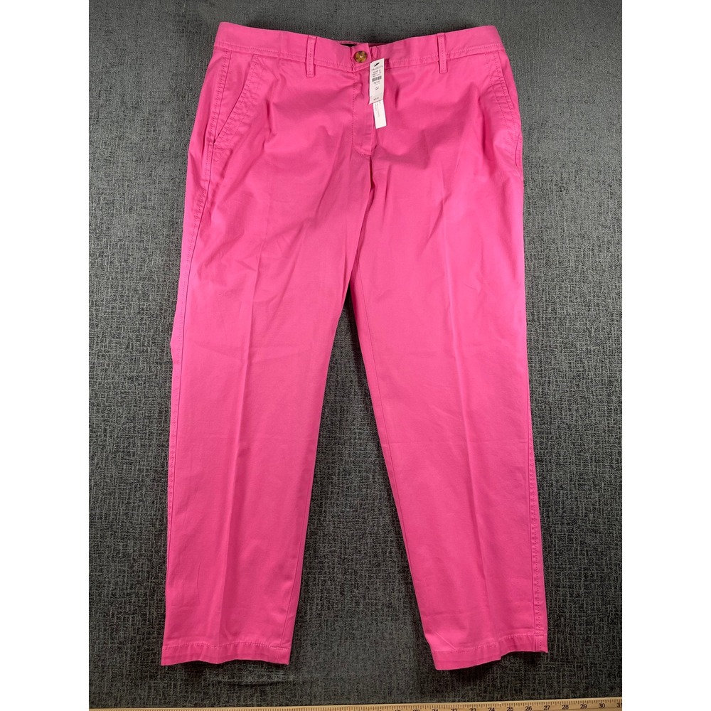 Talbots Relaxed Chino Pants Womens 12P Pink Supersoft Cotton Trousers 338177 NEW